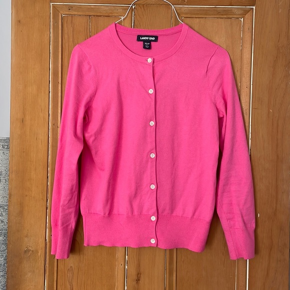 Lands' End Sweaters Bright Pink Lands End Cardigan Sweater Poshmark